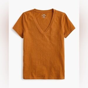 J.Crew Short Sleeve Vintage Cotton V-Neck Slub Tee in Adobe Women’s size Small